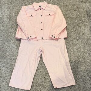 Pink Ralph Lauren Women’s Cotton Jacket & Pants Set